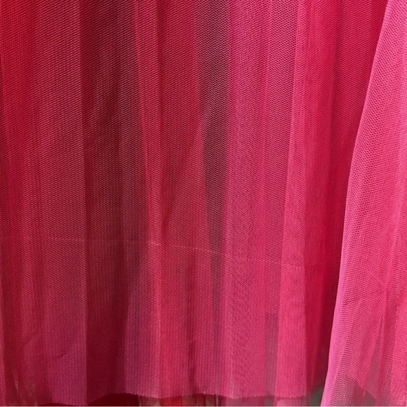 Anthropologie x Hutch Tarina One-Shoulder Tulle Maxi Dress In Red and Pink* - Picture 4 of 4